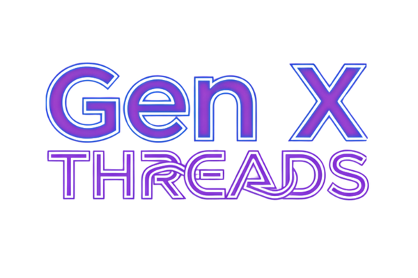 Text 'Gen X THREADS' in purple on a white background